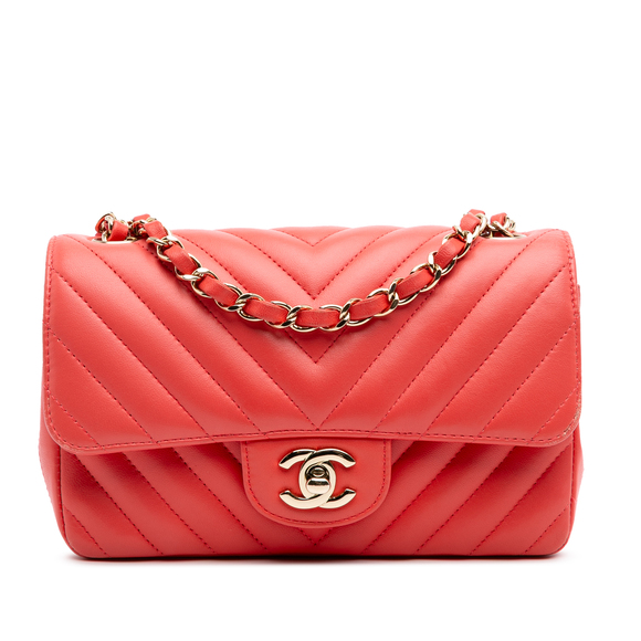 Pre-Loved Chanel Mini Rectangular Classic Chevron Lambskin Single Flap - Picture 1 of 11